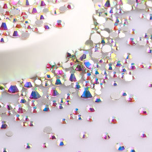 1440Pcs Silver Bottom Mix Size Glass Crystal AB SS3-SS20 Small Size Nail Art Rhinestones Crafts Decoration Non Hotfix Diamond