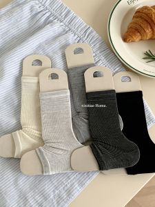 XIXITIAO | Thin Stripe Pure Color Breathable Summer Mid Calf Socks