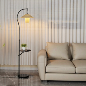 RIYUE | Retro French Stylish Bedside Floor Lamp with Storage