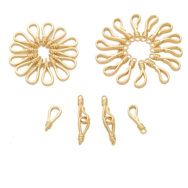 1Set 14K Gold Plated Brass Jewelry Clasp Fish Hook Clasp For DIY ...