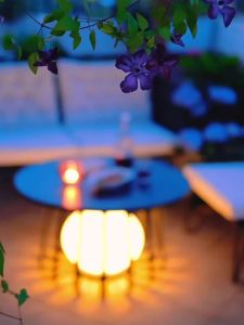 GAOBIGEGE | Solar Powered Waterproof Outdoor Lantern for Round Table Garden Terrace Floor Use