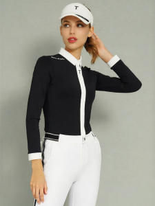EUROPEAN TOUR | Long Sleeve Fashionable Womens T-shirt with Turn-down Collar and Quick-dry Elasticity