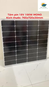 TẤM NĂNG LƯỢNG MẶT TRỜI MONO 18V 100W 16BB - 72x76x3cm - CHÍNH HÃNG SOYER SOLAR - TẶNG JACK MC4