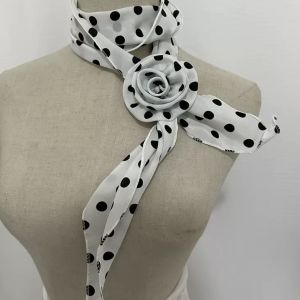 Khăn Choàng Lụa Họa Hoa Hồng Họa Tiết Da Báo Phong Cách Mỹ Ngọt Ngào Mát Mẻ Thời Trang Mùa Hè Cho Thanh Thiếu Niên Trang Trí Phụ Kiện