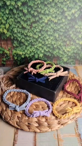 12 Pcs Ikat Rambut Pita Polos Warna Soft – Elastis & Nyaman