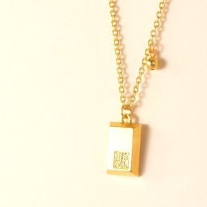 Chow Sang Sang 周生生 Cultural Blessings 999.9 24K Pure Gold Price-by-Weight 7.86g Wealthy Gold Bar 財納四海 Necklace for Men and Women 93771N