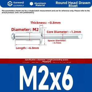 GUWANJI | Large Cap Aluminum Pull Type Round Head Core Rivet