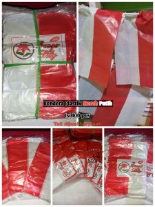 Bendera Merah Putih Plastik isi 100pcs Nontali(Tali dijual terpisah)