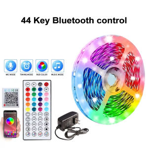 DC24V RGB LED Strip Light US/EU/UK Plug Bluetooth APP Control 44 Keys IR Remote 5M-30M Long Light Tape For Commercial & Home Dec