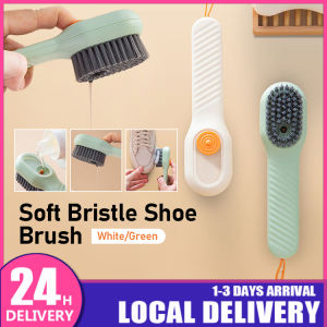 Multifunction Laundry Brush Shoes Brush With Soap Dispenser Soft Hair Long Handle Brush Shoes Cleaning Scrub Household Cloth Cleaning Brush Bathroom Cleaning Brush Household Cleaning Tool Dropshipp 多功能皂液器鞋刷