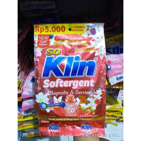 soklin 5000an-Soklin Softergent 215gr 5000an Detergen Sabun Cuci Bubuk Antisep-Sabun cuci deterjen So Klin / Soklin Softergent 275g/245g/215g/250g/265g 5000an