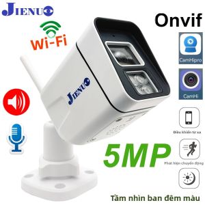 Camera IP Wifi 5MP Ngoài Trời Chống Nước Tầm Nhìn Ban Đêm 1080P Giám Sát An Ninh Không Dây Tại Nhà Cam Với Âm Thanh Hai Chiều