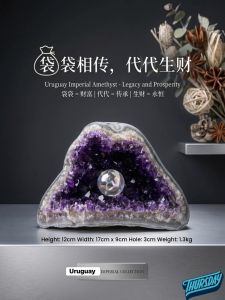 帝皇紫水晶钱洞|Imperial Amethyst Geode 高贵深紫 · 聚财之眼 👁🗨✨ free clear quartz sphere 内藏一颗炫彩白水晶球 🌈