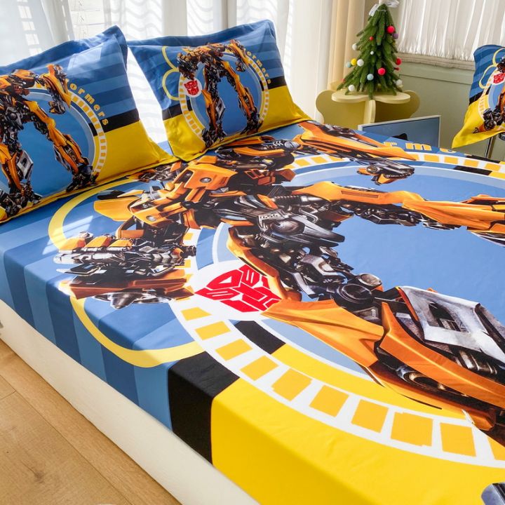 Cartoon Bedsheet Transformers Fitted Bedsheet Boys Bed cover Bedsheet ...