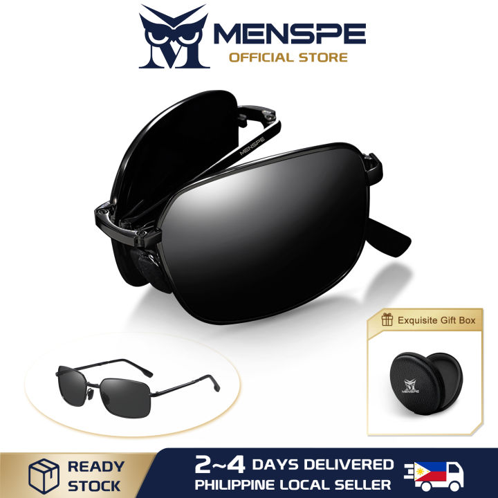 MENSPE (Buy 1 free box) Photochromic Sunglasses Foldable Men Women Polarized Chameleon Glasses Driving Goggles Anti-glare Sun Glasses Night Vision Lens UV Protection Chic Retro Sun glasses