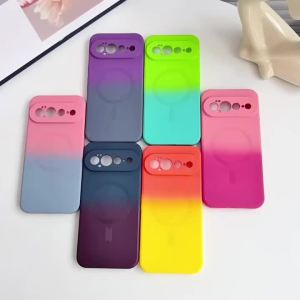 szhaiyu | Soft Silicone Gradient Color for Magsafe Magnetic Charge Phone Case for Google Pixel 11 10 9 Pro XL 10A 9A 8A Protection Cover