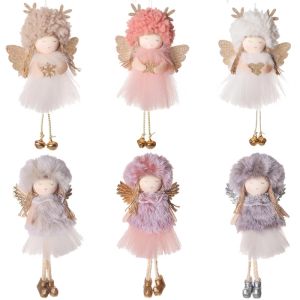 2023 Plush Angel Girls Doll Xmas Tree Hanging Pendants Merry Christmas Decor For Home Kids Gifts