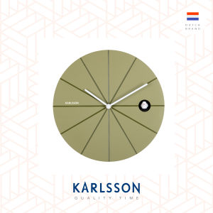 Karlsson Wall clock 28cm Destacado Cuckoo ABS olive green w. luxury green