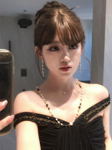 Elegant Long Tassel Zirconia Stone Womens Earrings No Piercing Required Fashionable Dangle Clip-Ons Luxury Feminine