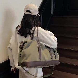 Canvas Travel Handbag Duffel Large Shoulder Bag Outing Travelling with Shoes Storage Bag Hand Bag Outdoor Luggage Carry on Pack