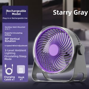 Portable Wall-Mounted Mini Fan Ultra Long Battery Life for Bathroom Office USB Charging Small Desktop Fan Powerful Cooling
