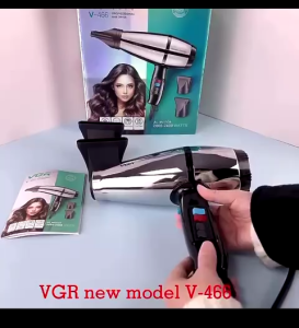 VGR V-466 Hair Dryer. Pengering Rambut Profesional AC Motor 2000-2400 Watt dengan Nozzle Penjelasan Konsentrator & 2 Kecepatan Pengaturan