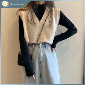 Knitted Vest For Women V-neck Pullover Autumn Winter Students All-match Temperament Solid Color