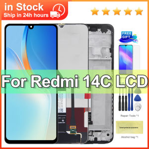 6.88 LCD Display Screen Touch Panel Digitizer Assembly Replacement for Xiaomi Redmi 14C with Frame