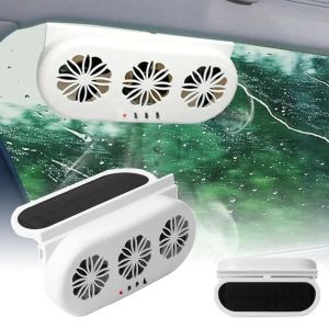 Solar Powered Car Exhaust Fan 3 Head Electric Car Cooling Fan USB Charging Window Ventilator Front Rear Seat Purifiers Radiator