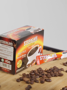 Cà phê hoà tan ĐEN. STEPPACAFE. Hộp 15 gói x 2g