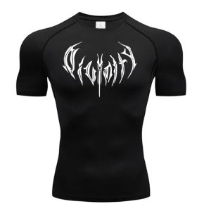 New Trendy Y2K Compression for Mens Running T-Shirt Double-Layer Harajuku Gym Sports Quick-Drying Cycling Jogging Training Top