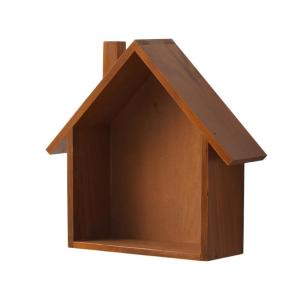 Retro Nostalgic Wall Mounted Wooden House Shaped Decorative Shelf Simple Style Hallway Decorations Multi-Functional Home Accessories