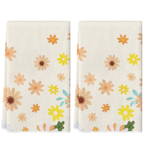 2Pcs Spring Floral Kitchen Towels 40Cm*60Cm Towel Set Super Absorbent Soft Cleaning Cloth Cooking and Baking Tea Towel Hand Towel Cleaning Cloth Dishcloth Kitchen Decoration Living Room Decoration Kitchen Essentials Home Essentials