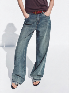 MO&Co. | Summer New Arrival Hemp Cotton Washed Indigo Mid Waist Ankle Length Skinny Jeans