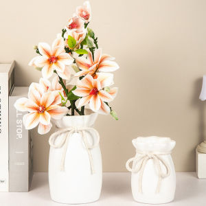1Pc Bow Design Plastic Flower Vase Modern Art Nordic Decorative Vase Used for WeddingPlant Bottle Desktop Decor Ornament Garden
