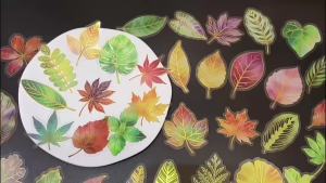 50/100PCS Plant Leaves Foil Golden Stickers Aesthetic DIY Luggage Bike Phone Computer Gift Decoration PET Sticker