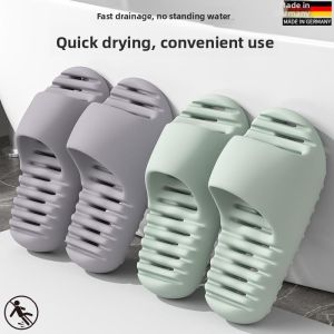 MONLEYTA | German Bath Slippers Anti-Slip Waterproof Hollow Out Drainage Odor Resistant Thick Bottom Quick Dry Womens Bathroom Slippers