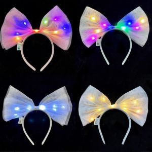 Mặt Nạ Hóa Trang Đèn LED Hình Bướm Cho Trẻ Em Phụ Kiện Tóc Lưới Lấp Lánh Dễ Thương Đồ Trang Trí Tiệc Hóa Trang Cho Bé Gái