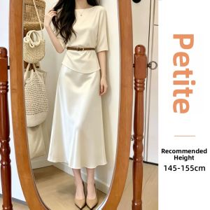 ZIYAN | Silk Satin High-Waist Small-Lady-Friendly A-Line Skirt