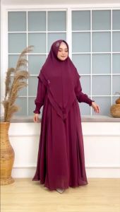Zahira1808 Dinda By Khz Terbaru Bahan Ceruty Baby Doll Motif Bunga Lapis Furing Gamis Murah Trendi Baju Syari Muslim Wanita Ibu Busui Terlaris Gamis Pesta Best Seller Gamis Jumbo