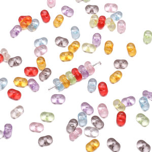 100pcs Acrylic Transparent Peanuts Beads Charm Loose Spacer Beads For Handmade Bracelet Necklace Earring Keychain DIY Craft Jewelry Making Accessories