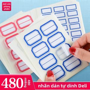 deli | Nhãn Dán Tự Dính Chống Nước Có Thể Viết Cho Học Sinh