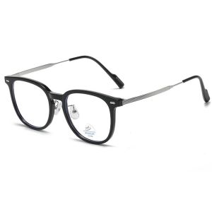 JN IMPRESSION แว่นตาโฟโตโครมิกทรงกลมแว่นตาแบบแบนสไตล์ย้อนยุคแว่นสายตาสั้นป้องกันแสงสีฟ้า