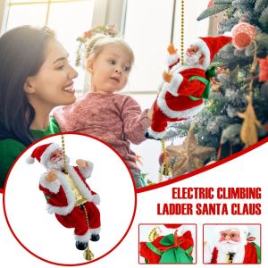 Santa Claus Climbing Beads Battery Operated Electric Climb With Light and Music Xmas Decoration