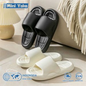 Sandal Slop Pria Terbaru Karet Eva Tinggi 5Cm Murah Berkualitas Sendal Pria Slip Tebal Polos Kekinian 2025