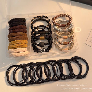 2025 New Womens Hair Ties High Elasticity Durable Boxed Multi-Style Hair Bands Thickened Hair Ropes Anti-Slip Hair Bands