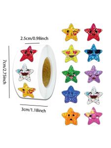 Nhãn Dán Tam Giác Lấp Lánh Nhiều Màu 500 Chiếc Chống Thấm Nước Nhãn Dán Miệng Không Khô Nhãn Dán Trang Trí Văn Phòng Phẩm