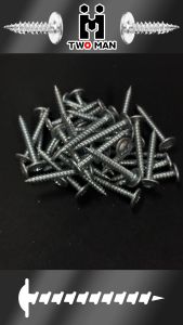 สกรูหัวเวเฟอร์ สีขาว ปลายแหลม ไม่ผ่า YJ แบบ 100ตัว/ถุง