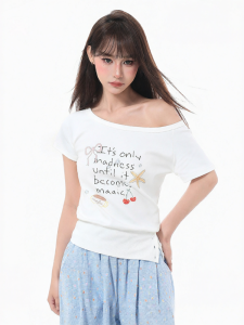 ARCG | Off-Shoulder Short Sleeve Slim T-shirt