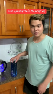 Bình nước có màn hình LED hiển thị nhiệt độ 480ml giữ nhiệt tiện dụng